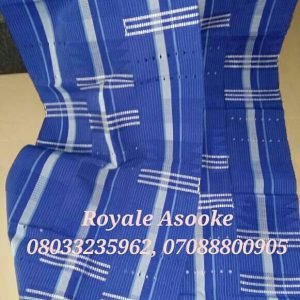 royal blue asooke with white stripe by royale asooke (08033235962)