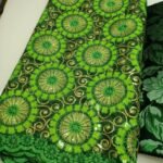 original green and champagne lace for asoebi women party